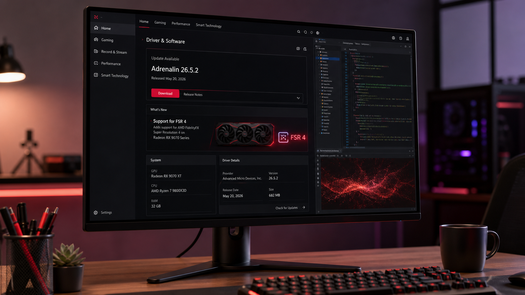 AMD Adrenalin 26.5.2 Bugün Yayınlandı: RX 9070 Serisi İçin FSR 4 Desteği