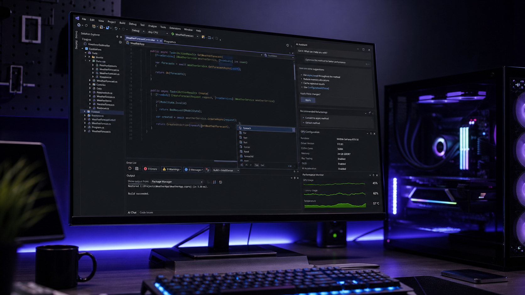 Microsoft Visual Studio 2026 Bugün Yayınlandı: AI Kod Tamamlama ve RTX 50 Desteği