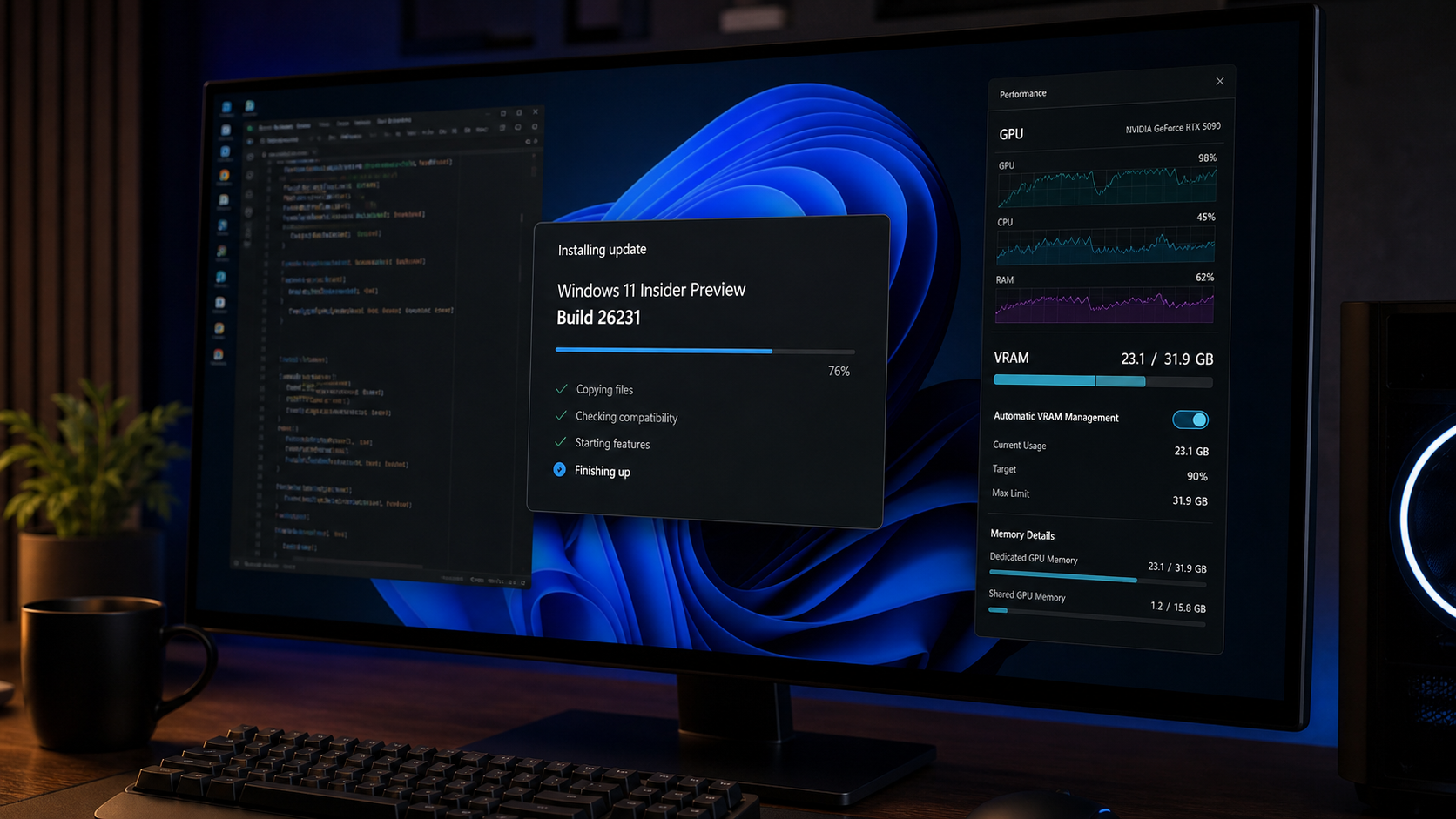 Windows 11 Build 26231 Bugün Yayınlandı: RTX 50 Serisi İçin Otomatik VRAM Yönetimi