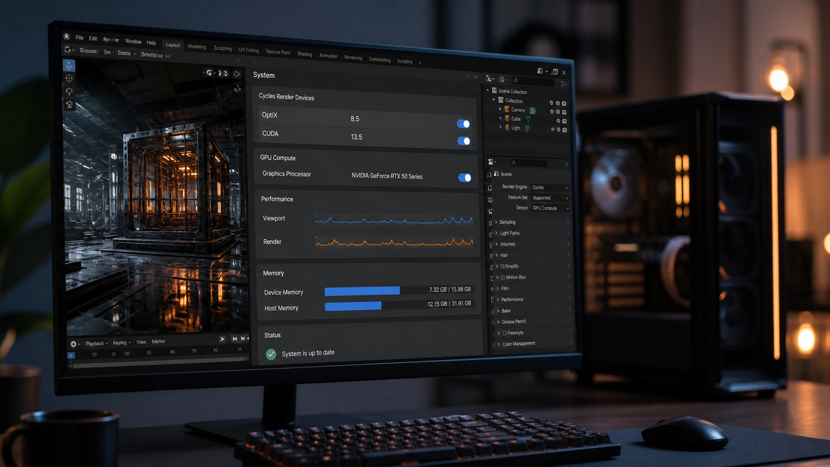 Blender 4.3 Bugün Yayınlandı: RTX 50 Serisi İçin OptiX 8.5 ve CUDA 13.5 Desteği